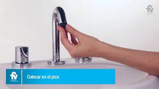 Cómo colocar la boquilla para ahorro de agua en la grifería de dos llaves línea FV Llosa [upl. by Wendye]