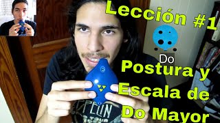 Tutorial de Ocarina de 6 Agujeros Estilo Ingles  Leccíon 1 con Partitura y Canciones [upl. by Lyrrehs]