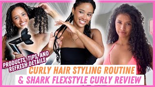 DETAILED curly hair styling tips tutorial amp Shark FlexStyle diffuser on curls review 👩🏽‍🦱 [upl. by Rahm974]