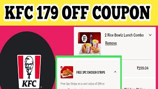 kfc 180 off coupon  free food offer  kfc coupon code today [upl. by Oiramat]