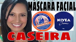 MÁSCARA FACIAL CASEIRA COM MINANCORA E CREME NIVEA DA LATINHA AZUL 💙 [upl. by Harolda]