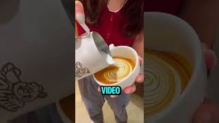 Questa ragazza è la regina dei cappuccini Guarda cosa riesce a fare 😱☕shorts virale perte [upl. by Oedama]