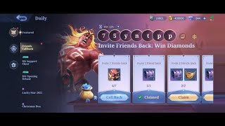 How to complete Friends Callback in Mobile Legends Bang Bang  Invite Friends Back Win Diamonds [upl. by Nasya]