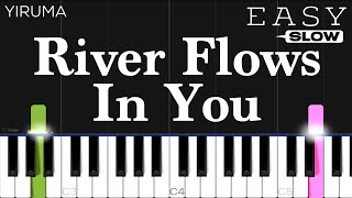 Yiruma  River Flows In You  SLOW EASY Piano Tutorial [upl. by Kaia]