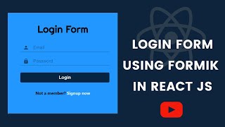 Login form using formik  Validation form in react js [upl. by Lari315]