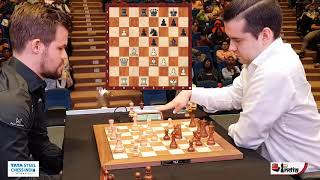 Magnus Carlsen spends 40 seconds to make his first move against Ian Nepomniachtchi [upl. by Lleuqram]