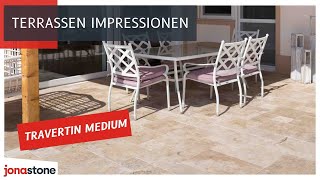 Sommer auf der Terrasse mit Travertinplatten Medium [upl. by Pasco]