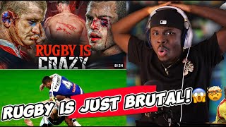 🔥😱😱REACTING TO RUGBY MOST BRUTAL HITSSKILLSTACKLES🔥😱 [upl. by Akirea]