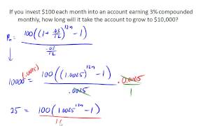 Use logs to find the time it takes an annuity to grow [upl. by Alboran471]