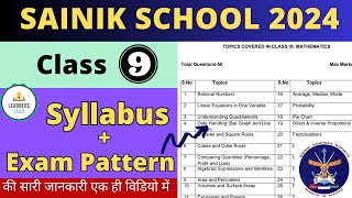 Sainik School 2024 syllabus class 9 📑Sainik School entrance exam class 9 syllabus amp question pattern [upl. by Aonian320]