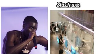 SHECK WES  MO BAMBA LIVE PERFORMANCE in LONDON OXFORDSTREET LEAKED FOOTAGE [upl. by Emlin]