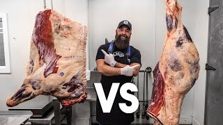 Cow Front Quarter VS Hind Quarter Custom Cut Style  The Bearded Butchers [upl. by Yelsgnik12]