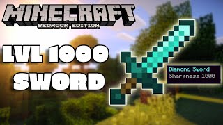 How to Get a Level 1000 Sword Minecraft Bedrock  Bedrock Command Block Tutorial [upl. by Nerrag]