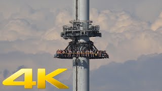 4K  AtmosFear freefall tower at Liseberg Gothenburg in Sweden [upl. by Osnofledi885]