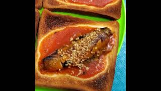 eat Tomato Sauce Sardines and Minced Garlic on Toast Bread [upl. by Bilac675]