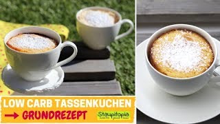 Low Carb Tassenkuchen ohne Mehl ohne Zucker  Tassenkuchen Grundrezept für Mikrowelle und Ofen [upl. by Lledner45]