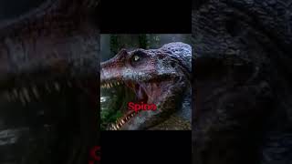 giganotosaurus roar vs spinosaurus roar vs trex roar vs Indominus roar jurassicworld jurassicpark [upl. by Diraj]