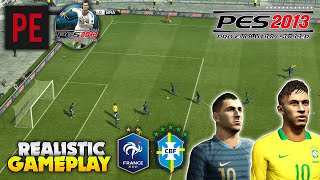 PES 2013  PESEdit Patch 60 Realistic Gameplay  Brazil vs France Full Match  FHD 60FPS [upl. by Phi]