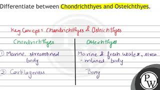 Differentiate between Chondrichthyes and Osteichthyes [upl. by Eiznek701]