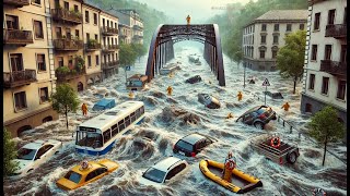 Spain today Mass evacuations as heavy flooding hits Girona and Barcelona [upl. by Anilatak]