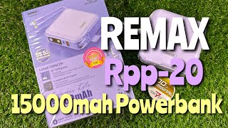 แนะนำ Remax RPP20 Purple 15000mah PD Powerbank แบตสำรอง ชารจ์เร็ว 15000mah สีม่วง remax [upl. by Markson538]