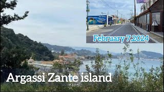 Argassi Zante island  February 72024 Winter time  Road trip [upl. by Kursh416]