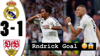 Endrick Goal vs Stuttgart amp Real Madrid vs Stuttgart 31 amp All Goals Highlights amp Mbappe Goal [upl. by Gawain571]