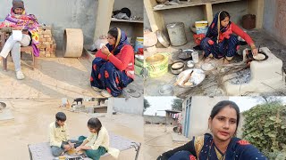 🌺एकएक पैसा जोड़कर🤷कैसे घर चलाती हु अपना 🛖gav ki daily breakfast routine winter [upl. by Leirea]