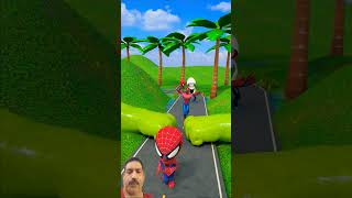 SpiderMan and Hulk wired cars crossing twoyoutubeshorts ytshorts [upl. by Anahir]