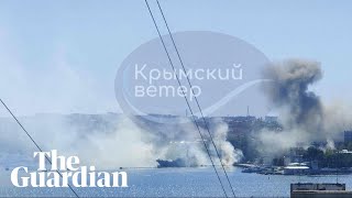 Ukraine strikes Russian Black Sea fleet HQ [upl. by Rafi617]