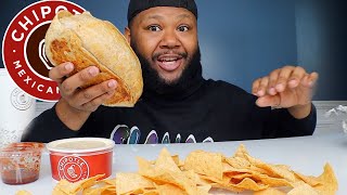 Huge Grilled Burrito Chipotle Mukbang  Flavasbydamedash [upl. by Sirc601]