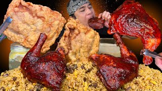 BOPIS FRIED RICE QUARTER LEG BBQ CHICKEN amp CRISPY BREADED PORK SPARERIBS MUKBANG PINOY MUKBANG [upl. by Marisa454]