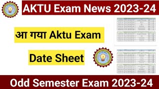 Aktu Exam date 2024  Aktu Odd Semester Exam date sheet 2024  Aktu Carry over exam date 202324 [upl. by Noivax]