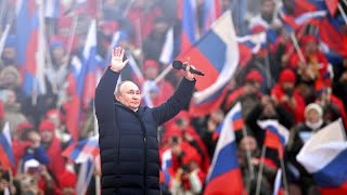 Russie  Vladimir Poutine déroule sa propagande lors dune grandmesse patriotique [upl. by Holub]