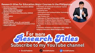 EDUCATION RESEARCH TITLES [upl. by Tamarra98]