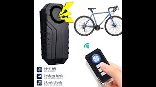 antitheft vibration sensor alarm motorcycle bicycle bike alarm waterproof bike alarm with remote [upl. by Neille]