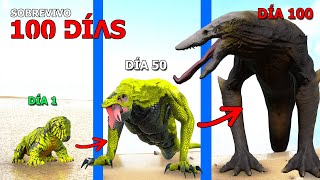 SOBREVIVO como SKULLCRAWLER 100 DÍAS en ARK y EVOLUCIONO EN KAIJU TITÁN El monstruo dinosaurio alfa [upl. by Arakahs843]