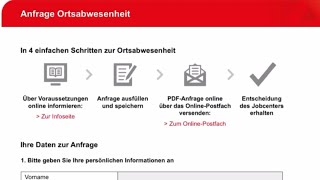 Как заполнить бланк для отпуска JobcenterAnfrage Ortsabwesenheit [upl. by Illac]