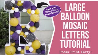 Create Stunning Big Balloon Mosaic Letters for Graduation  Free Template GRAD Letters Numbers [upl. by Ysnap]