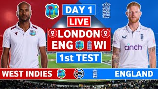 England vs West Indies 1st Test Live Scores  ENG vs WI 1st Test Day 1 Live Scores amp Commentary [upl. by Belier703]