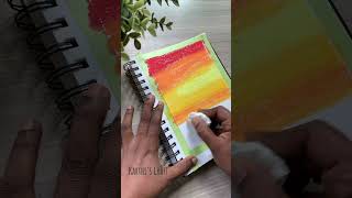 Easy Sunset Drawing for Beginners shortsfeed drawing tutorialtamil oilpastel scenery sunset [upl. by Egarton]