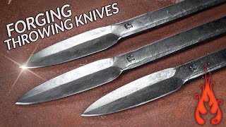 Blacksmithing  Forging throwing knives [upl. by Arit]