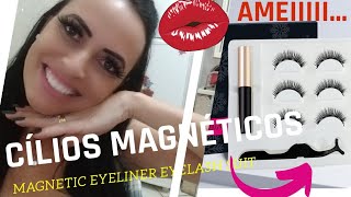 COMO COLOCARUSAR CÍLIOS POSTIÇOS MAGNÉTICOSMAGNETIC EYELINER EYELASH SUITTESTEI [upl. by Iggie]