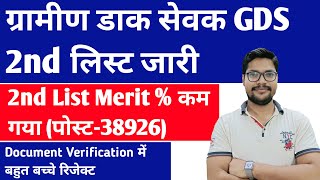 India Post GDS 2nd Merit list out  GDS 2nd merit list declared [upl. by Salesin]