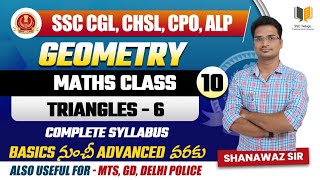 Class  10  Triangle Part  6  Complete Geometry for free in Telugu  SSC Telugu [upl. by Eynaffit]