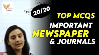 SET 40Top MCQs ON Newspaper amp Journals of INDIA by Yashodhra maam [upl. by Fanchon]