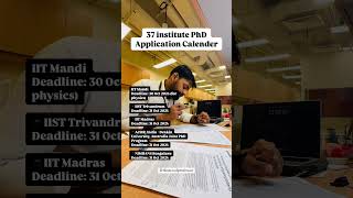 phd admission india research science dates calendar admission iit iiser nit education [upl. by Roybn]