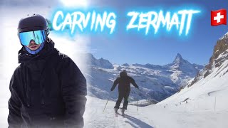 Carving skiing Zermatt Switzerland [upl. by Dirtsa]