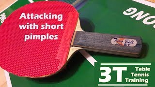 Multiball Short pimple backhand technique  Balleimer Rückhandtechnik mit kurzen Noppen [upl. by Siuqaj]