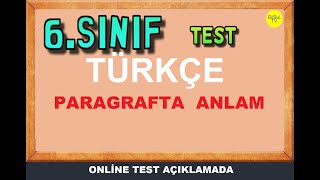 6 sınıf Türkçe paragrafta anlam soru örnekleri  özel sorular [upl. by Christoper]